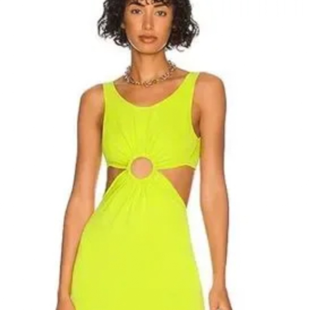 NWT Solid & Striped Neon Pear Green Bailey Cutout Midi